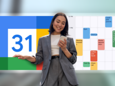 Esses recursos do Google Agenda corrigiram silenciosamente meu equilíbrio entre vida pessoal e profissional Logotipo do Google Agenda cercado por cartões de programação flutuantes.