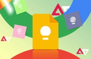 Esses truques do Google Keep finalmente me impediram de esquecer coisas importantes Ícones flutuantes do Google Keep cercados por estrelas de Gêmeos em um fundo gradiente colorido de azul a roxo.