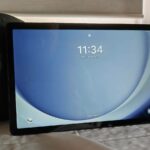 Uma renderização do Samsung Galaxy Tab A9+ em fundo branco