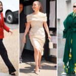 Bolsa vermelha com estampa de crocodilo, detalhes dourados e alça de corrente.