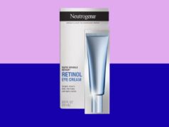 Este creme para os olhos oferece “resultados perceptíveis” e tem 61% de desconto Um tubo de creme para os olhos e sua embalagem.