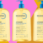 Óleo de limpeza BIODERMA Atoderm Huile De Douche em frasco de 1 litro com bomba azul.