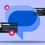 Um homem olha para seu telefone enquanto bolhas coloridas de bate-papo o cercam, incluindo uma chamada 'RCS'.