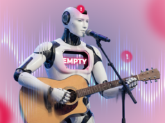 Eu era pró-IA até que começou a parecer muito humano – estou preocupado com o futuro Uma mulher curtindo música com fones de ouvido, em um fundo vibrante com formas de onda, apresentando os logotipos Apple Music, Spotify, YouTube Music e Tidal, além de uma interface de reprodução flutuante.