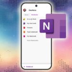 Logotipo do OneNote no centro do aplicativo OneNote em um fundo roxo