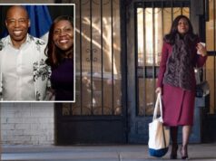 Ex-colega de quarto de Adams deixando o cargo de excelente posto da polícia de Nova York, dizem fontes policiais Eric Adams e Lisa White na recepção do patrimônio cultural dominicano.