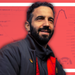 Imagem tirada na cabeça de Ruben Amorim nos arredores de Old Trafford.