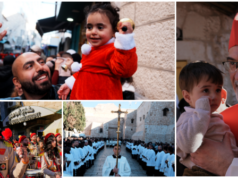 FOTOS: O rebanho fiel a Belém para comemorar o Natal após 2 anos de guerra FOTOS: O rebanho fiel a Belém para comemorar o Natal após 2 anos de guerra