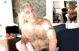 Foto perturbadora no documento do DOJ mostra Jeffrey Epstein sem camisa com um pequenino Epstein visto sem camisa com uma criança.