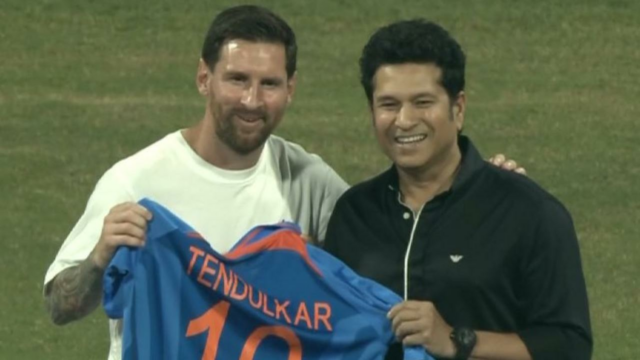 GOAT India Tour: Lendário Messi e Tendulkar se unem no icônico Estádio Wankhede
