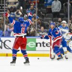 Gabe Perreault e JT Miller se destacam na vitória do Rangers no OT sobre o Blues
