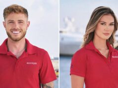 Gael, do Below Deck, brincou que ficaria ‘preocupada’ com Nathan e seus filhos Gael Cameron e Nathan Gallagher, do Below Deck Med, dão as boas-vindas ao bebê nº 1