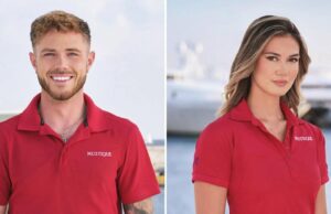 Gael, do Below Deck, brincou que ficaria ‘preocupada’ com Nathan e seus filhos Gael Cameron e Nathan Gallagher, do Below Deck Med, dão as boas-vindas ao bebê nº 1