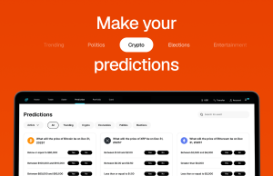 Gemini Titan prepara expansão do mercado de previsão compatível com o governo federal em meio à turbulência corporativa Fundo laranja com 'Faça suas previsões' escrito em branco na metade superior da imagem. Abaixo, está uma tela aberta de um laptop com a tela Gemini Predictions mostrando diferentes perguntas. Gemini Predictions já está no ar, outro mercado de previsões entra na indústria