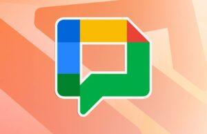 Google Chat finalmente ganha agendamento de mensagens logotipo do Google Chat sobreposto a um par de mãos