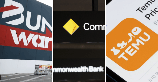 Do lado de fora de uma loja Bunnings Warehouse na Austrália.