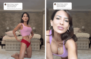 Hilaria Baldwin dá tutorial de treino com sutiã e calcinha reduzidos, assista ao vídeo 120125_hilaria_balrily_cal_v2