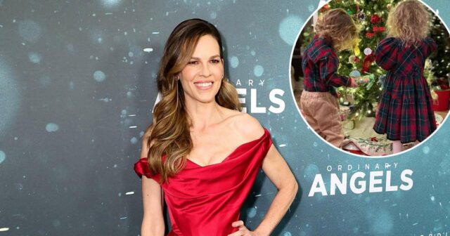 Hilary Swank compartilha foto rara de gêmeos depois do Natal