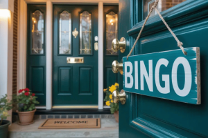 Homem de Belfast condenado por operar empresa ilegal de bingo Uma alegre placa de madeira lendo