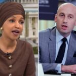 Ilhan Omar no Face the Nation, com o Capitólio dos EUA ao fundo.