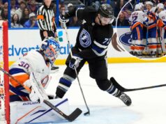 Ilya Sorokin deslumbra novamente enquanto os Islanders sobrevivem a outra partida medíocre na vitória sobre Lightning O pivô do Tampa Bay Lightning, Anthony Cirelli (71), chuta para o goleiro do New York Islanders, Ilya Sorokin (30).