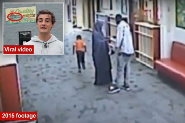 No vídeo de vigilância, os pais somalis levavam os filhos para a creche, faziam o check-in e saíam com eles momentos depois.