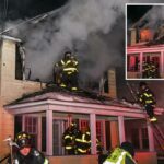 Barry Garfman, 82, estava com seu filho de 42 anos, Dustin Garfman, dentro de uma casa multifamiliar na Depot Road, perto da Leyden Street, na estação Huntington, quando o inferno começou por volta das 23h15, de acordo com a Polícia do Condado de Suffolk.