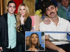 Irmão de Lindsay Lohan é processado por esquema sinistro para cobrar ilegalmente aluguel em Nova York Nina Ginsberg, Lindsay Lohan, Bader Shammas, Michael Lohan Jr. e Dakota Lohan no Aberto dos Estados Unidos.
