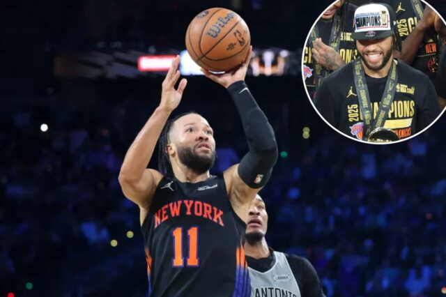 Jalen Brunson não foi consultado sobre a decisão do banner Jalen Brunson não foi consultado sobre a decisão do banner dos Knicks na NBA – mas não tem problemas com isso