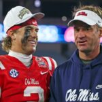 New York Giants QB Jaxson Dart and former Ole Miss head coach Lane Kiffin