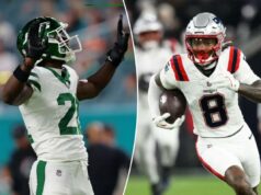 Jets vs. Patriots: visualização, previsão, o que observar na semana 17 O cornerback do New York Jets, Brandon Stephens (21), reage durante um jogo contra o Miami Dolphins.