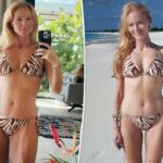 Jewel parece ter metade da sua idade em um biquíni com estampa de zebra