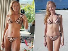 Jewel parece ter metade da sua idade em um biquíni com estampa de zebra Jewel parece ter metade da sua idade em um biquíni com estampa de zebra