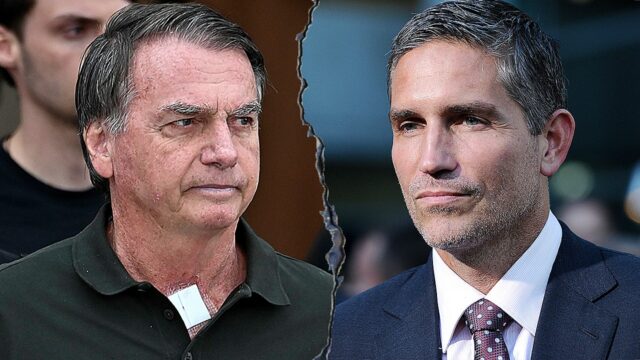 Jim Caviezel estrelando cinebiografia de Bolsonaro como filho do presidente preso lança campanha para 2026
