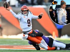 Joe Burrow é brutalmente honesto sobre seu desempenho na derrota do Bengals Joe Burrow tenta passar contra os Ravens.