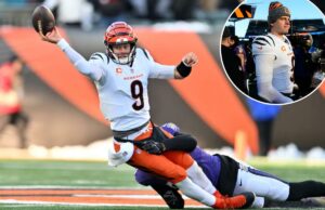 Joe Burrow é brutalmente honesto sobre seu desempenho na derrota do Bengals Joe Burrow tenta passar contra os Ravens.