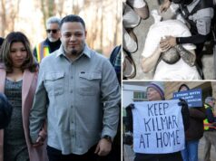 Juíza permite que Kilmar Abrego Garcia permaneça em liberdade enquanto considera questões de imigração Kilmar Abrego Garcia, sua esposa Jennifer Vasquez Sura e seu advogado Simon Sandoval-Moshenberg chegam ao Tribunal Distrital dos EUA.