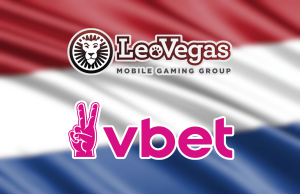 KSA multa LeoVegas por descumprir seu dever de cuidado e emite alerta à Vbet KSA multa LeoVegas por não cumprir seu dever de cuidado e alerta a Vbet. Logotipos LeoVegas e Vbet exibidos sobre um fundo de bandeira holandesa, representando a ação regulatória da KSA na Holanda.
