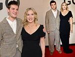 Kate Winslet faz uma rara aparição no tapete vermelho com seu filho roteirista Joe Anders, 21, na exibição de Goodbye June em Nova York, após atacar a epidemia de cirurgia estética