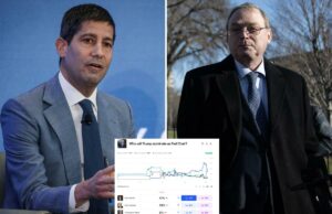 Kevin Hassett recupera liderança sobre Kevin Warsh nos mercados de previsão em disputa acirrada para presidente do Fed Kevin Warsh, ex-governador do Federal Reserve dos EUA, fala na Cúpula da Economia Mundial da Semafor.