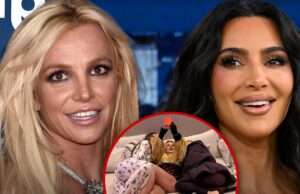 Kim Kardashian compartilha nova selfie de Britney Spears na cama e foto de biquíni britney spears kim kardashian insta getty 1