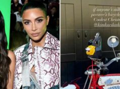 Kim Kardashian presenteia bicicleta de Kourtney Pee-wee Herman, no valor de mais de US$ 125 mil Kim Kardashian presenteia bicicleta Kourtney Pee-wee Herman, possivelmente valendo mais de US $ 125.000