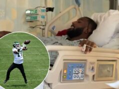 Kris Boyd surpreende companheiros dos Jets com uma visita três semanas após ser baleado O jogador do New York Jets, Kris Boyd, é visto em sua cama de hospital em uma foto que postou em suas histórias do Instagram na quarta-feira, 19 de novembro de 2025.