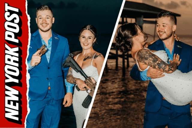 Kyle Rittenhouse se casa, fotografado com noiva empunhando AR-15 Kyle Rittenhouse se casa, fotografado com noiva empunhando AR-15