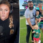 Kylie Kelce usa método antiquado para combater xingamentos infantis: ‘Você não pode fazer ameaças vazias’