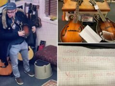 Ladrão embriagado rouba 2 bandolins de uma loja de música de NJ e os devolve com um bilhete dizendo ‘Estou bêbado’ Ladrão embriagado rouba 2 bandolins de uma loja de música de NJ e os devolve com um bilhete dizendo 'Estou bêbado'