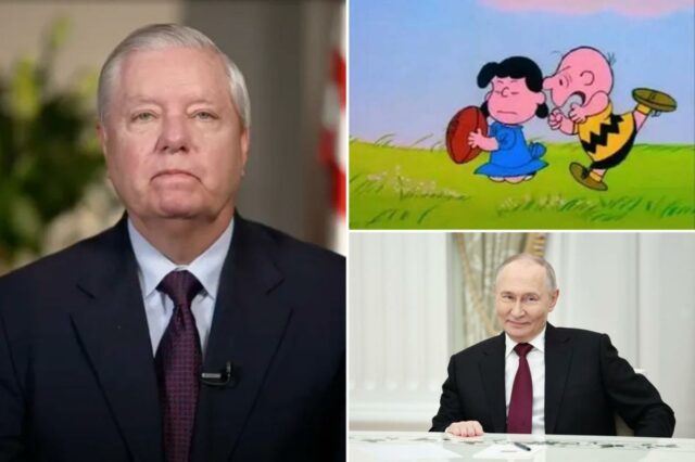 Lindsey Graham avisa Trump que Putin está agindo como 'Lucy com o futebol' nas negociações na Ucrânia
