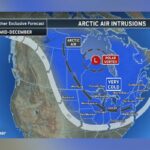 Mapa do vórtice polar mostra estados que serão atingidos por onda tripla de frio