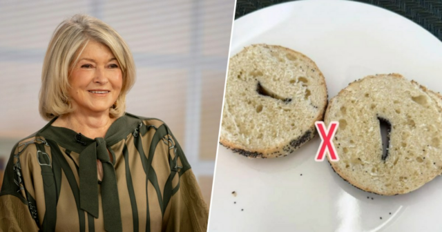 Martha Stewart confunde nação com técnica desequilibrada de comer bagel Martha Stewart