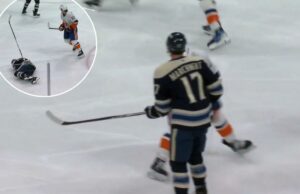 Mathew Barzal, dos Islanders, escapa com apenas uma multa após sua ejeção com bastão Mat Barzal dá corda para acertar Mason Marchment durante um jogo no domingo.